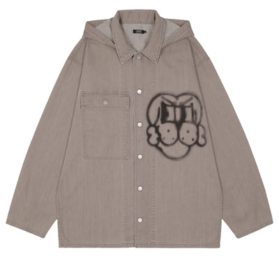 SOLDADO BUTTON DOWN SHIRT W/ DETACHABLE HOOD