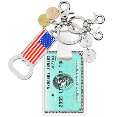KOTA OKUDA -  MONEY CLIP KEYRING - LIGHT BLUE - KEYCHAIN - cherry fukuoka