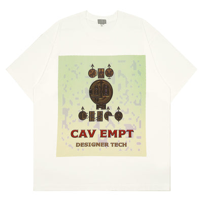 CAVEMPT - DESIGNER TECH BIG T - WHITE - T-SHIRT - cherry fukuoka
