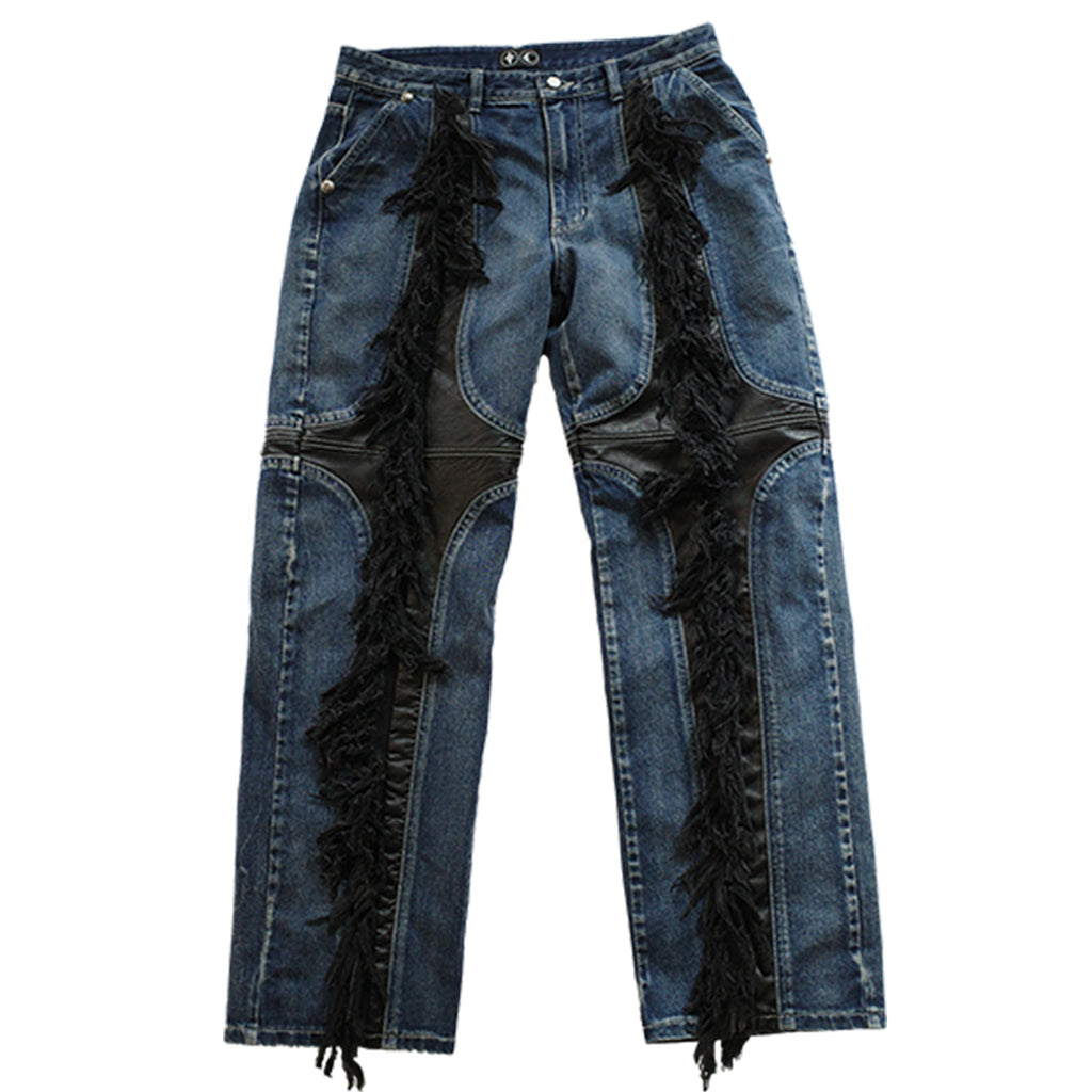 Thug Club - MOHICAN LEATHER DENIM PANTS Pants | cherry Online