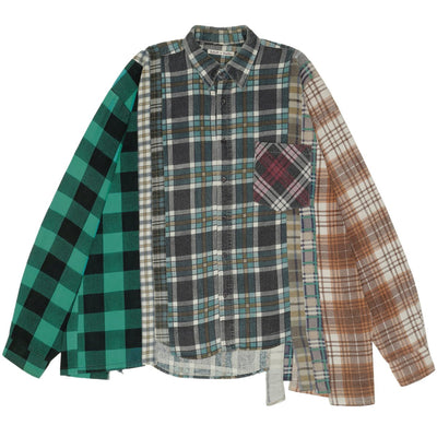 Rebuild by Needles<br>FLANNEL SHIRT 7 CUTS WIDE SHIRT - cherry fukuoka - needles - SHIRT