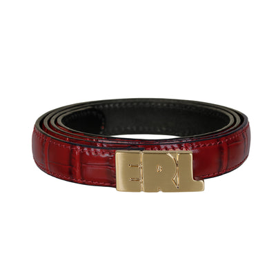 ERL - ERL SKINNY CROC BELT - RED - BELT - cherry fukuoka
