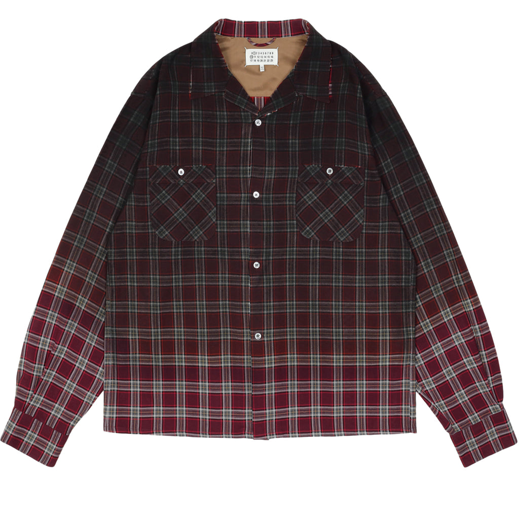 Maison Margiela (メゾン マルジェラ) - FADED CHECK SHIRT BORDEAUX