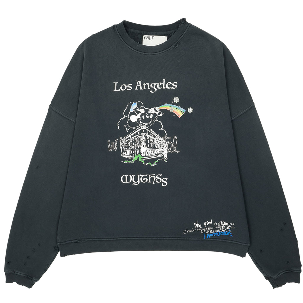 Needles - DECONSTRUCTED SWEAT SHIRT NAVY Crew Neck Sweatshirt