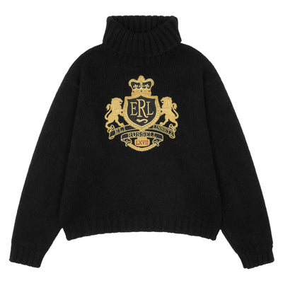 ERL - CREST SWEATER - BLACK - SWEATER - cherry fukuoka