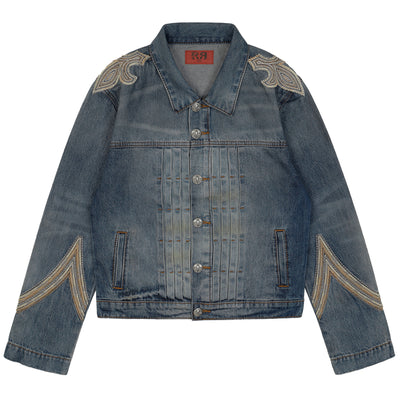 424 x ROCK REVIVAL - RR ALIAS TRUCKER - DARK WASHING - JACKET - cherry fukuoka