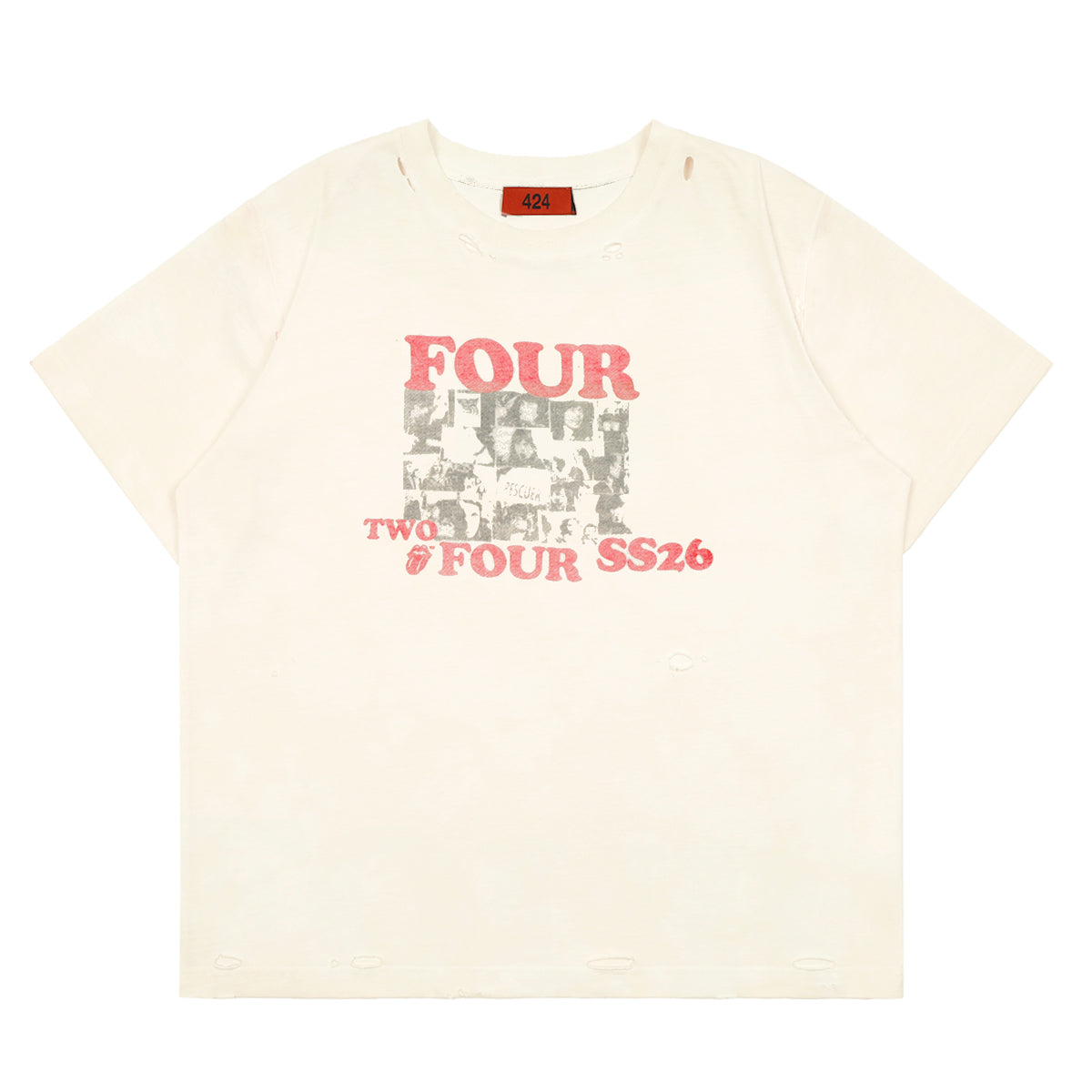 424 - CALLAGE ROLLING STONE TEE - SALT WHITE - T-SHIRT - cherry fukuoka