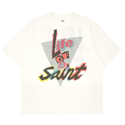 ©SAINT M×××××× - SM017 LIFE OF A SAINT SS T-SHIRT - WHITE - cherry fukuoka