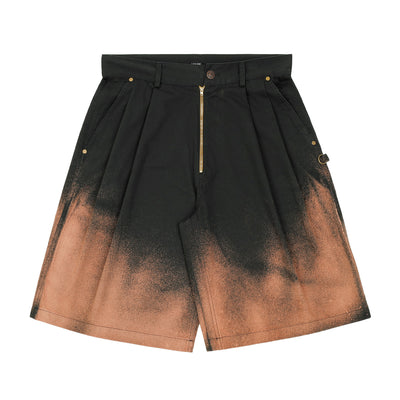 DYED FRONT ZIP SHORTS