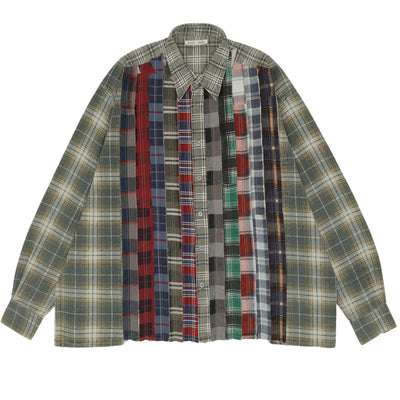 Rebuild by Needles<br>FLANNEL SHIRT RIBBON WIDE SHIRT - cherry fukuoka - needles - SHIRT