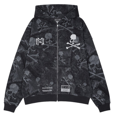 MASTERMIND WORLD × Mitchell & Ness<br>PRINT ZIP UP HOODIE