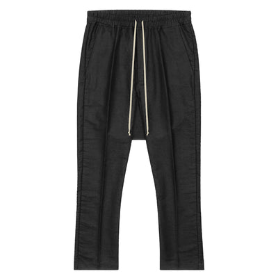 Rick Owens - TOWER F/W 26 DRAWSTRING LONG - BLACK - SLACKS - TROUSERS - cherry fukuoka