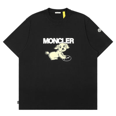 7 MONCLER Fragment Hiroshi Fujiwara - DOG PRINT COTTON T-SHIRT - BLACK - T-SHIRT - cherry fukuoka