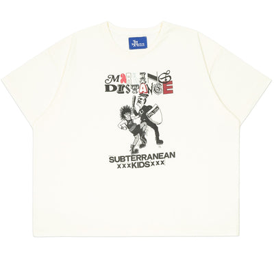Marking Distance - SUBTERRANEAN KIDS TEE - NATURAL WHITE - T-SHIRT - cherry fukuoka
