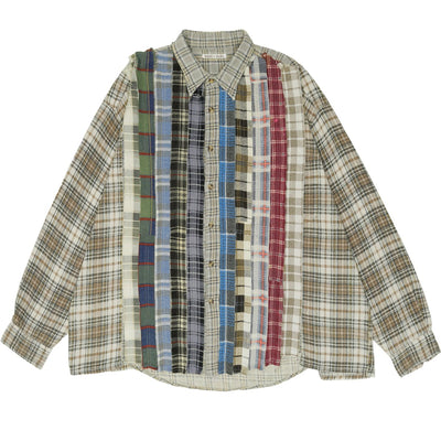Rebuild by Needles<br>FLANNEL SHIRT RIBBON WIDE SHIRT - cherry fukuoka - needles - SHIRT