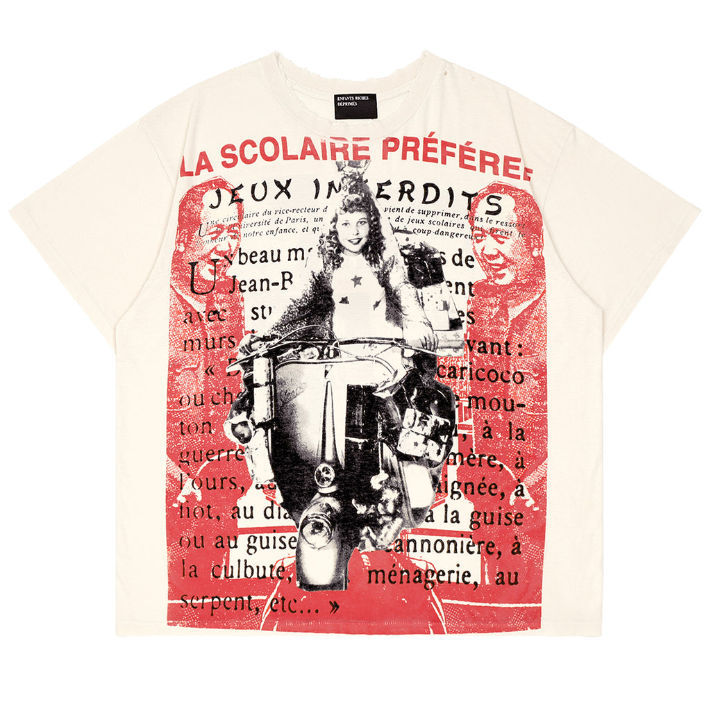 【確実正規品】enfants riches deprimes Tシャツ Enfants Riches Déprimés - Cropped Distressed Logo-Print Cotton