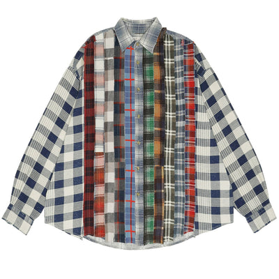 Rebuild by Needles<br>FLANNEL SHIRT RIBBON WIDE SHIRT - cherry fukuoka - needles - SHIRT