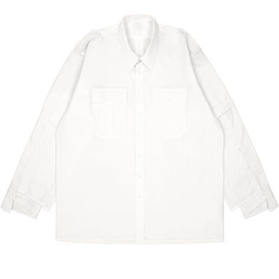 PROTOTYPES - CUT UP MILITARY SHIRT - WHITE - cherry fukuoka