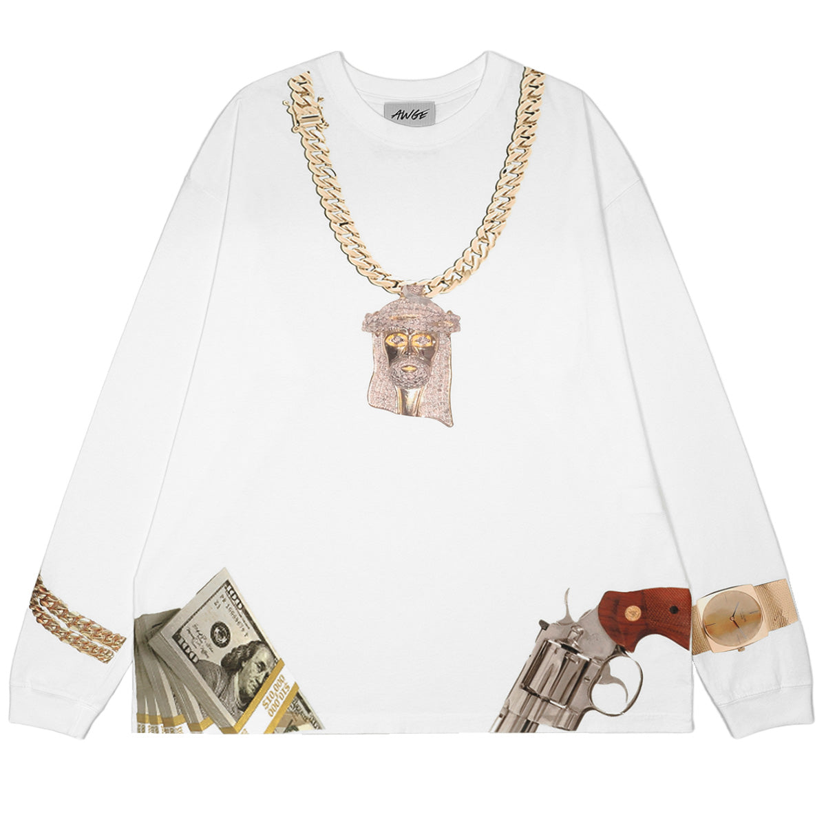 JESUS CHAIN WHITE LONG SLEEVE