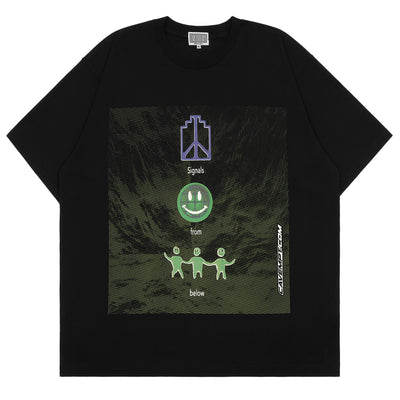CAVEMPT - SIGNALS FROM BELOW BIG T - BLACK - T-SHIRT - cherry fukuoka