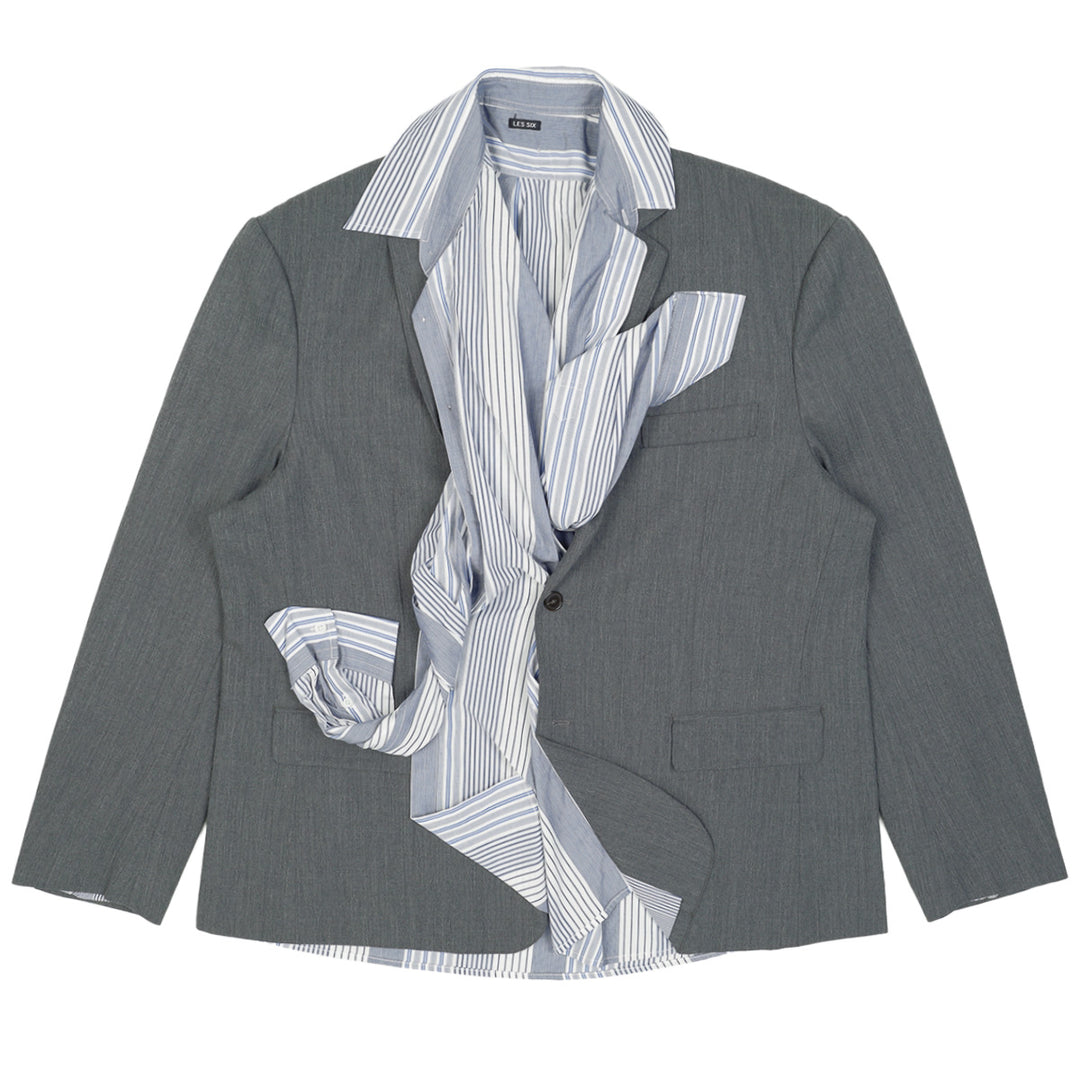 LES SIX レシス ノーカラージャケット M ホワイト LES SIX レシス ノーカラージャケット M ホワイト LES SIX