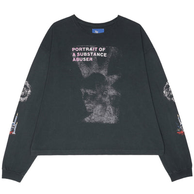 Marking Distance - SUBSTANCE ABUSER LONGSLEEVE - ASH BLACK - T-SHIRT - cherry fukuoka
