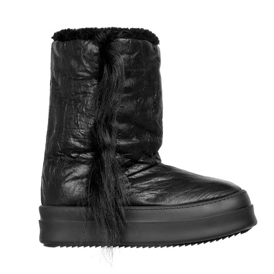 Rick Owens - TOWER F/W 26 FRINGED MEGA BUMPER LUNAR - BLACK - BOOTS - cherry fukuoka