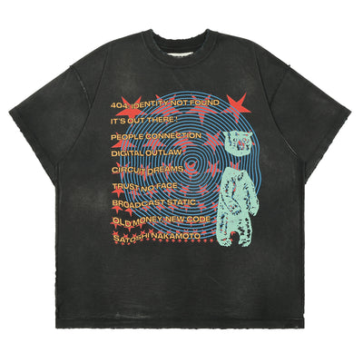 SATOSHI NAKAMOTO - OVERDRIVE TEE - WASHED BLACK - T-SHIRT - cherry fukuoka