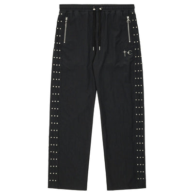 TRIPLE LINE STUD TRACK PANTS - cherry fukuoka - THUG CLUB - PANTS