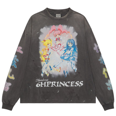 mononoke・made - SUPERFLAT L/S T-SHIRT - BLACK - LONG SLEEVE - cherry fukuoka