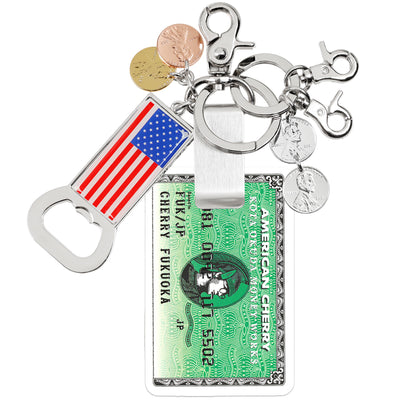 KOTA OKUDA -  MONEY CLIP KEYRING - GREEN - KEYCHAIN - cherry fukuoka