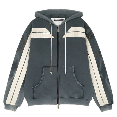 RRR123 - CAMP FIRE PIOUS ZIP HOODIE - WADHED BLACK - cherry fukuoka