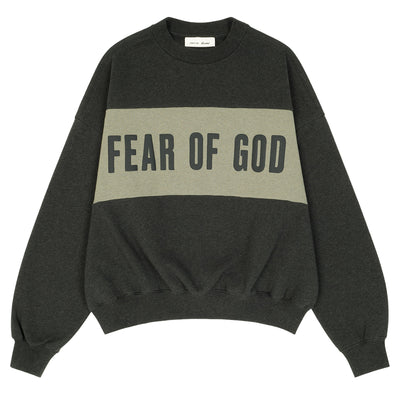 ESSENTIALS - CROPPED RELAXED PANELLED SWEATSHIRT - IRON GREY HEATHER/ SEAL HEATHER - SWEAT - cherry fukuoka