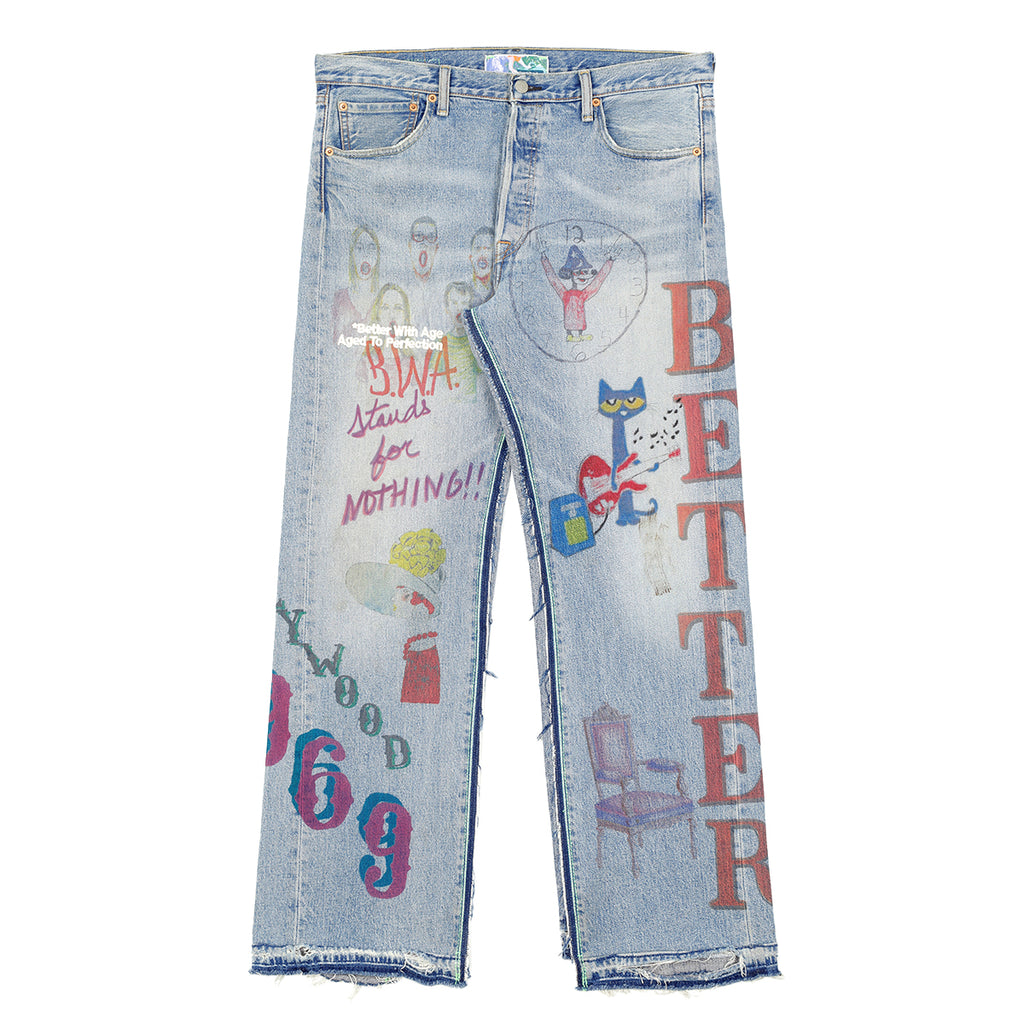 Better With Age HARRISON DOUBLE-WIDE DENIM Denim Pants cherry