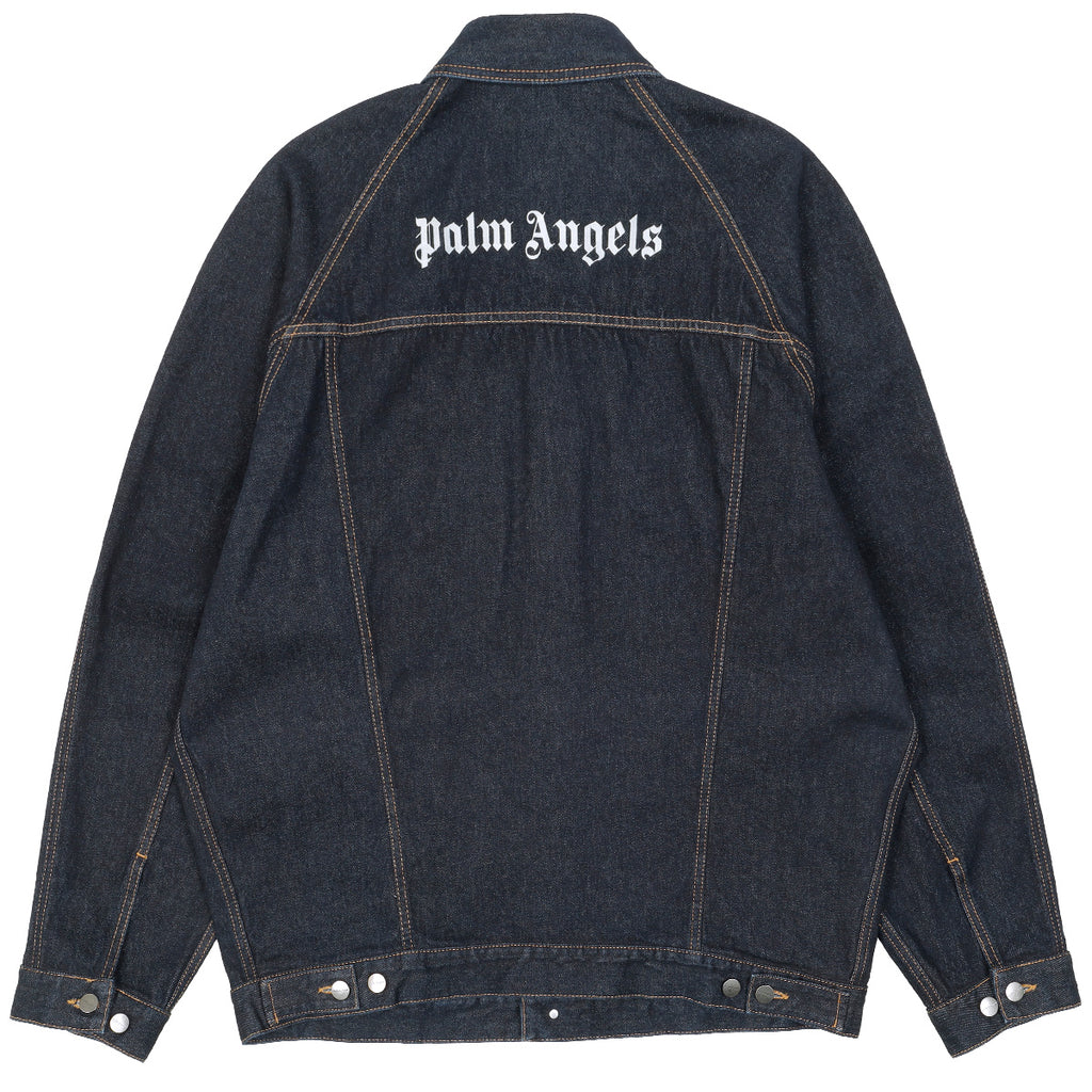 Palm Angels Raw Wash Logo Denim Jacket