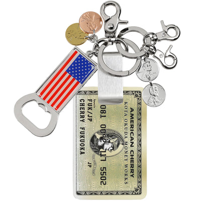 KOTA OKUDA -  MONEY CLIP KEYRING - GOLD - KEYCHAIN - cherry fukuoka