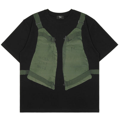 TC WORK VEST T-SHIRT - cherry fukuoka - THUG CLUB - T-SHIRT