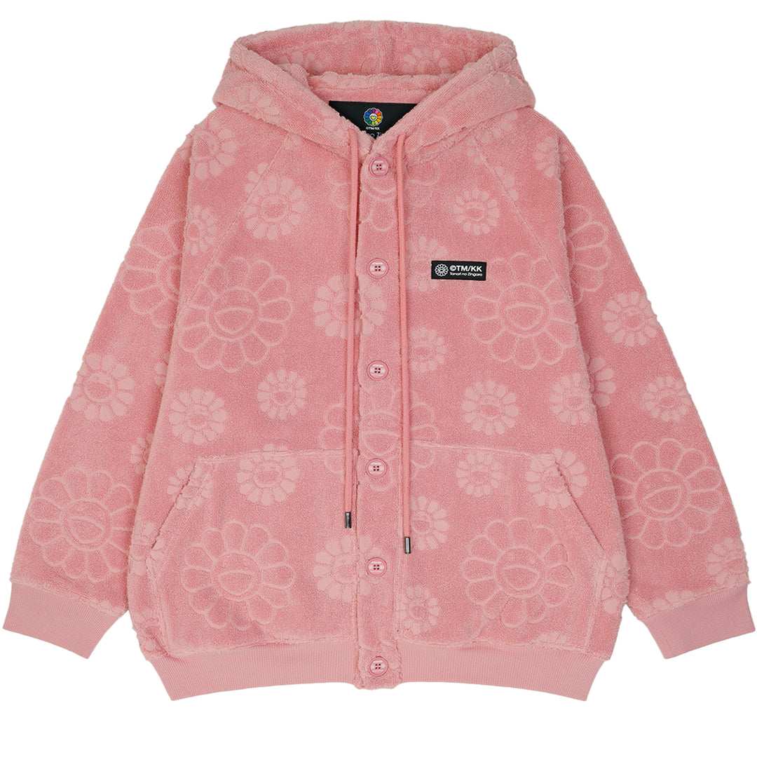 Takashi Murakami / kaikai kiki - Flower Jacquard Pile Hoodie PINK