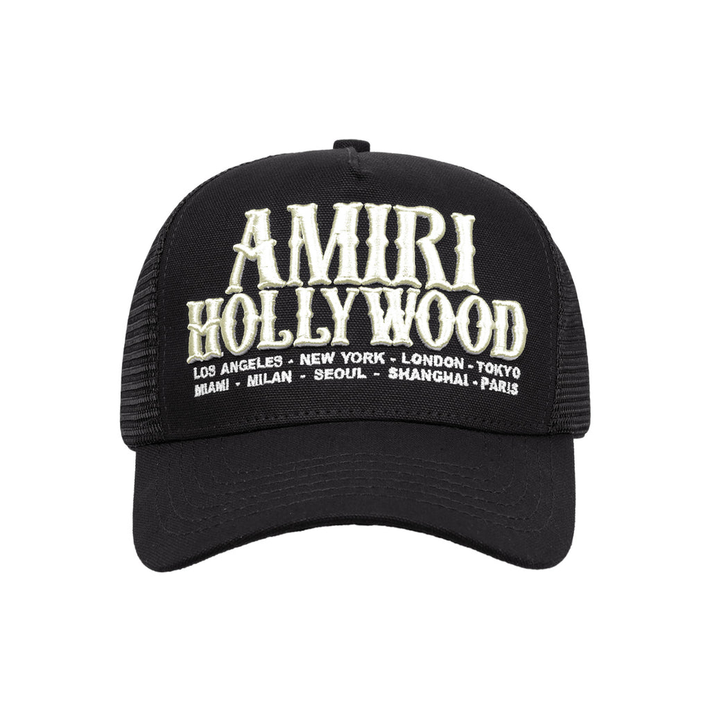 AMIRI アミリ MA CREST TRUCKER HAT キャップ Black MA Crest Trucker Cap by AMIRI on Sale