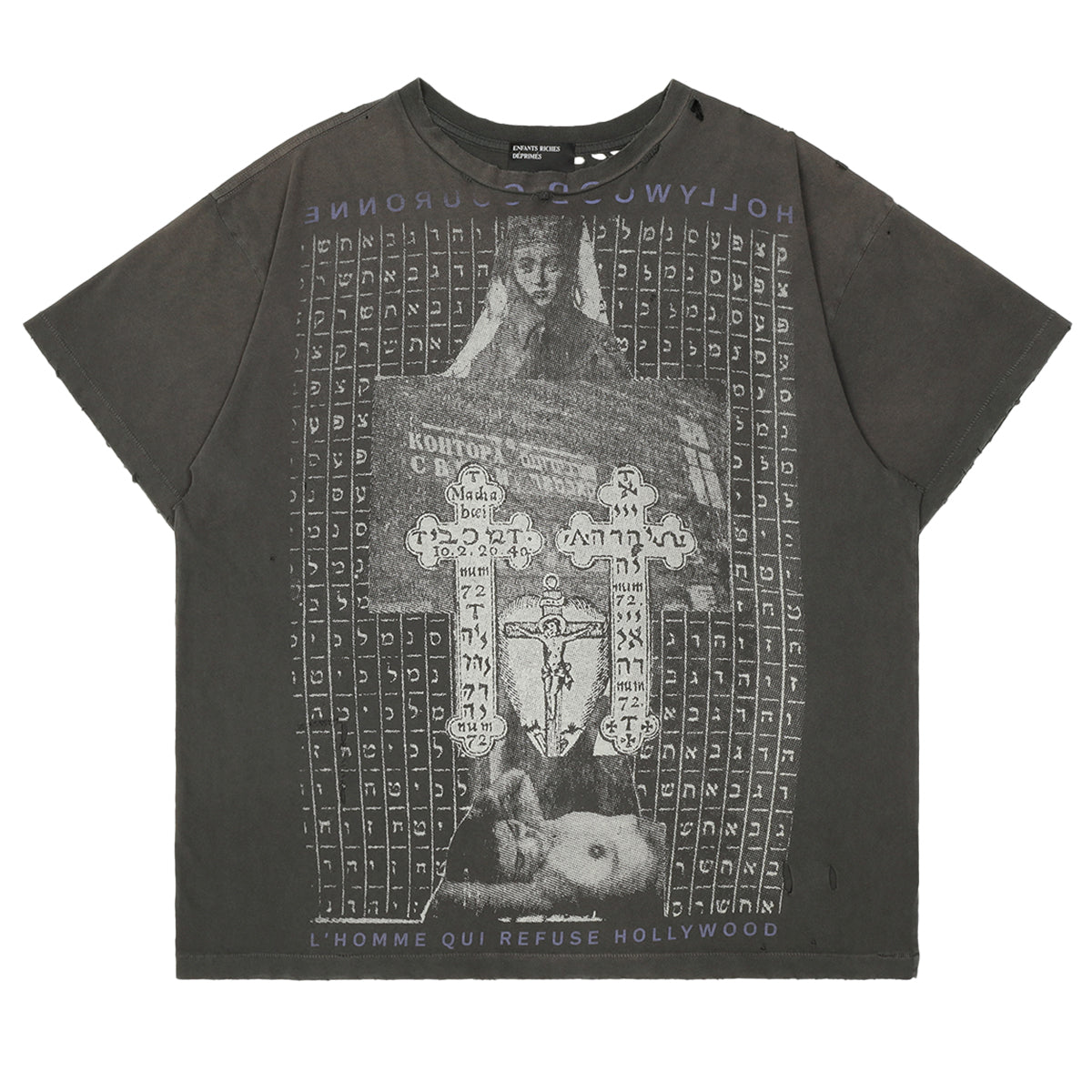 ENFANTS RICHES DÉPRIMÉS - HOLLYWOOD COURONNE T-SHIRT - T-SHIRT - WASHED BLACK - cherry fukuoka