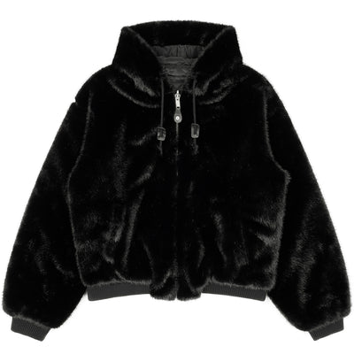 ERL - FAUX FUR REVERSIBLE JACKET - BLACK - JACKET - cherry fukuoka