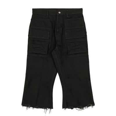 Rick Owens - TOWER F/W 26 CARGO BOLAN CUTOFFS - BLACK - PANTS - cherry fukuoka
