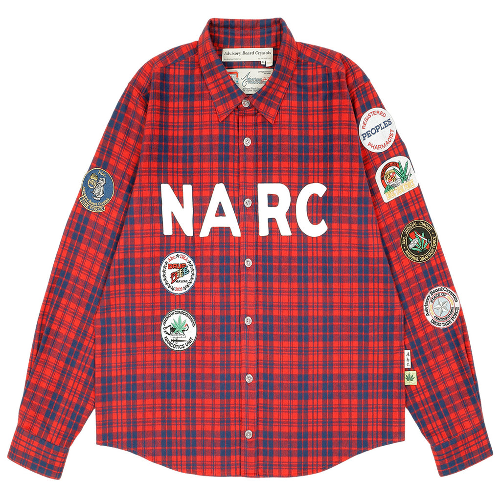 Advisory Board Crystals Abc. Narc Patch-Detail Flannel Shirt