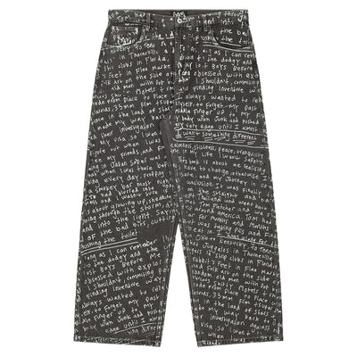 Takashi Murakami / kaikai kiki - Flower Jacquard Denim Baggy Pants