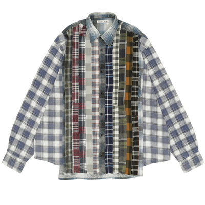 Rebuild by Needles<br>FLANNEL SHIRT RIBBON WIDE SHIRT - cherry fukuoka - needles - SHIRT