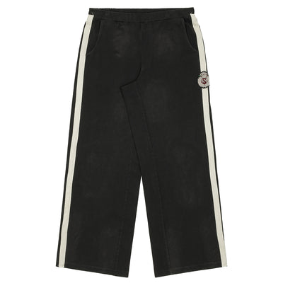 424 - STRIPPED RIPPED SWEATPANTS - BLACK - PANTS - cherry fukuoka