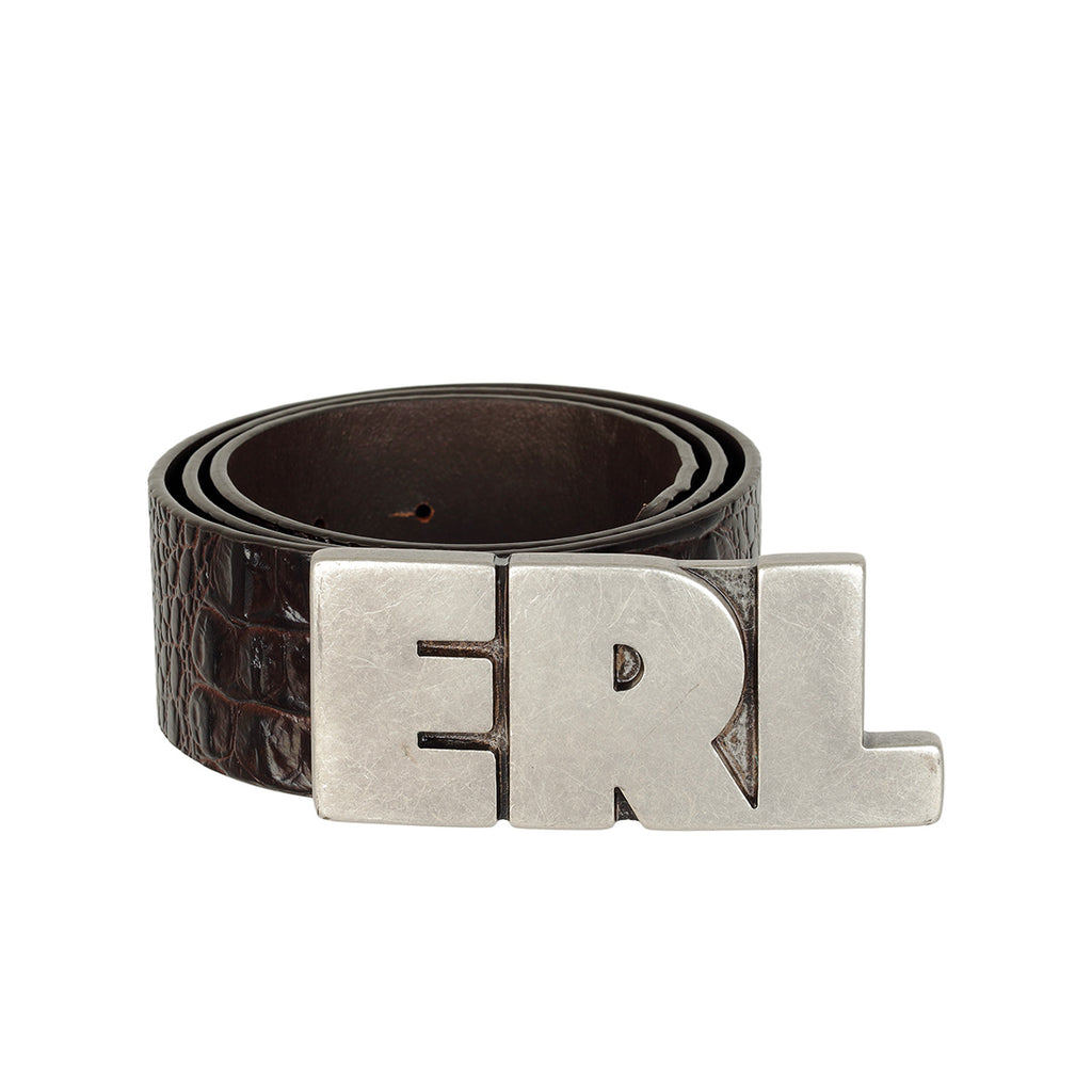ERL (イーアールエル) - ERL LOGO CROCO EFFECT LEATHER BELT ベルト
