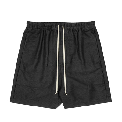 Rick Owens - TOWER F/W 26 FAUN SHORTS - BLACK - SHORTS - cherry fukuoka