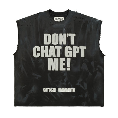 SATOSHI NAKAMOTO - CHAT GPTEE - WASHED BLACK - TANK TOP- cherry fukuoka