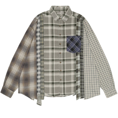 Rebuild by Needles<br>FLANNEL SHIRT 7 CUTS WIDE SHIRT - cherry fukuoka - needles - SHIRT